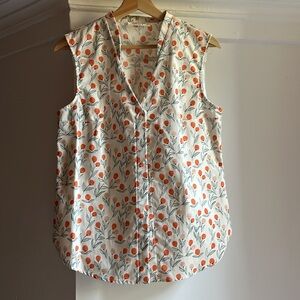 Meemoza Isla Blouse, Orange print*Made in Quebec (Canada)* organic cotton